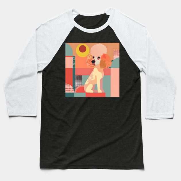 Retro Poodle: Pastel Pup Revival Baseball T-Shirt by NatashaCuteShop